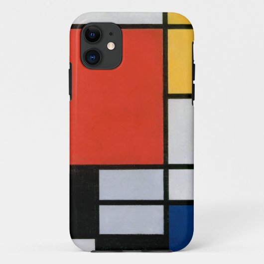Mondriaan Compositie Rood Geel Blauw Zwart Case-Mate iPhone Case (Achterkant)