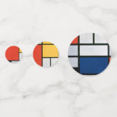 Mondriaan Compositie Rood Geel Blauw Zwart Confetti (Voorkanten)