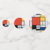 Mondriaan Compositie Rood Geel Blauw Zwart Confetti (Achterkanten)