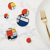 Mondriaan Compositie Rood Geel Blauw Zwart Confetti (Groep)