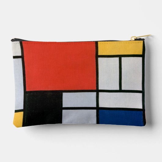 Mondriaan Compositie Rood Geel Blauw Zwart Etui (Achterkant)