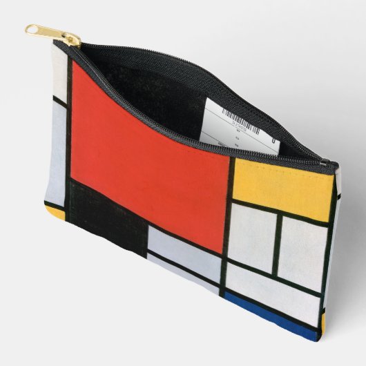 Mondriaan Compositie Rood Geel Blauw Zwart Etui (Open)