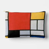 Mondriaan Compositie Rood Geel Blauw Zwart