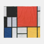 Mondriaan Compositie Rood Geel Blauw Zwart Fleece Deken (Voorkant (Horizontaal))