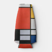 Mondriaan Compositie Rood Geel Blauw Zwart Flesjeskoeler (Voorkant)