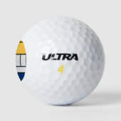 Mondriaan Compositie Rood Geel Blauw Zwart Golfballen (Logo)