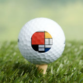 Mondriaan Compositie Rood Geel Blauw Zwart Golfballen (Insitu Shirt)