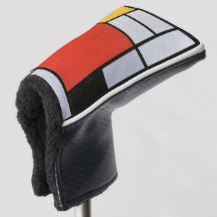 Mondriaan Compositie Rood Geel Blauw Zwart Golfheadcover