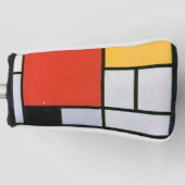 Mondriaan Compositie Rood Geel Blauw Zwart Golfheadcover (Voorkant)