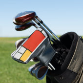 Mondriaan Compositie Rood Geel Blauw Zwart Golfheadcover (Insitu)