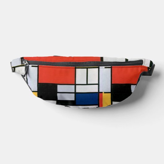 Mondriaan Compositie Rood Geel Blauw Zwart Heuptasje (Liggend)