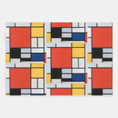 Mondriaan Compositie Rood Geel Blauw Zwart Inpakpapier Vel (Voorkant 2)