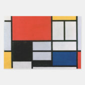 Mondriaan Compositie Rood Geel Blauw Zwart Inpakpapier Vel (Voorkant)