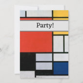 Mondriaan Compositie Rood Geel Blauw Zwart Kaart (Voorkant)