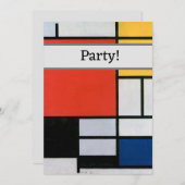 Mondriaan Compositie Rood Geel Blauw Zwart Kaart (Voorkant / Achterkant)