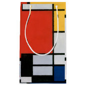 Mondriaan Compositie Rood Geel Blauw Zwart Klein Cadeauzakje (Voorkant)