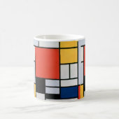 Mondriaan Compositie Rood Geel Blauw Zwart Koffiemok (Center)