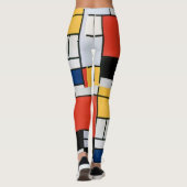 Mondriaan Compositie Rood Geel Blauw Zwart Leggings (Achterkant)