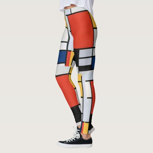 Mondriaan Compositie Rood Geel Blauw Zwart Leggings (Links)