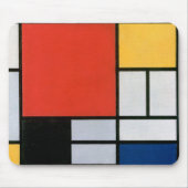 Mondriaan Compositie Rood Geel Blauw Zwart Muismat (Voorkant)