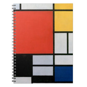 Mondriaan Compositie Rood Geel Blauw Zwart Notitieboek