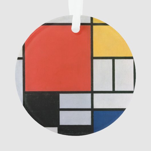 Mondriaan Compositie Rood Geel Blauw Zwart Ornament (achterkant)