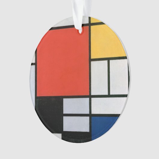 Mondriaan Compositie Rood Geel Blauw Zwart Ornament (voorkant)