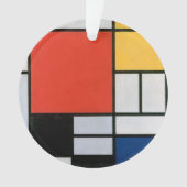 Mondriaan Compositie Rood Geel Blauw Zwart Ornament (voorkant)