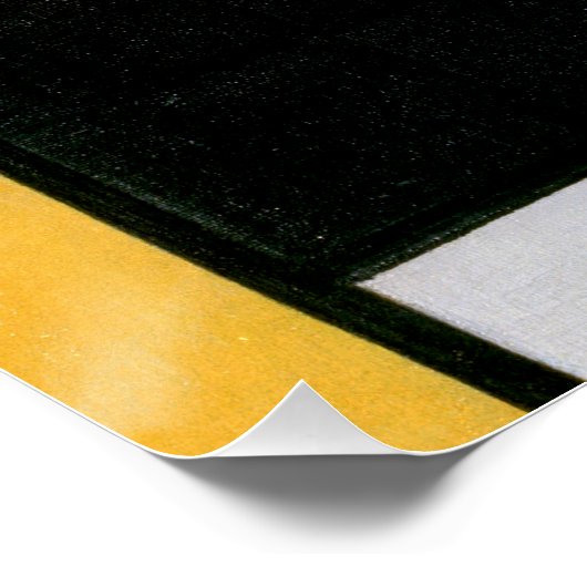 Mondriaan Compositie Rood Geel Blauw Zwart Perfect Poster (Hoek)