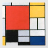 Mondriaan Compositie Rood Geel Blauw Zwart Raamsticker (Vel)