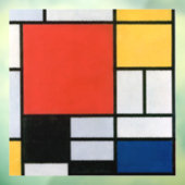 Mondriaan Compositie Rood Geel Blauw Zwart Raamsticker (Vel 3)