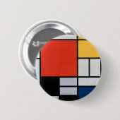 Mondriaan Compositie Rood Geel Blauw Zwart Ronde Button 5,7 Cm (Voorkant /achterkant)