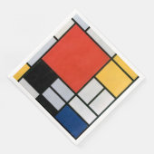 Mondriaan Compositie Rood Geel Blauw Zwart Servet (Hoek)