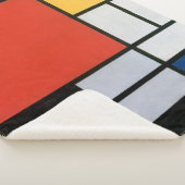 Mondriaan Compositie Rood Geel Blauw Zwart Sherpa Deken (3/4)