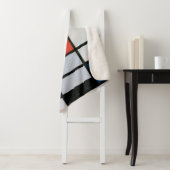 Mondriaan Compositie Rood Geel Blauw Zwart Sherpa Deken (In situ)