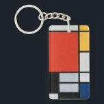 Mondriaan Compositie Rood Geel Blauw Zwart Sleutelhanger<br><div class="desc">Piet Mondriaans compositie met rood,  geel,  blauw en zwart (1921) beroemd schilderij.</div>