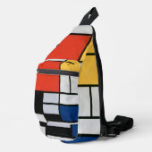 Mondriaan Compositie Rood Geel Blauw Zwart Sling Bag (Rechterhoek)