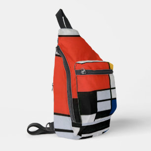 Mondriaan Compositie Rood Geel Blauw Zwart Sling Bag