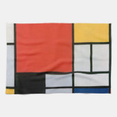 Mondriaan Compositie Rood Geel Blauw Zwart Theedoek (Horizontaal)