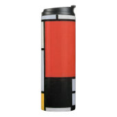 Mondriaan Compositie Rood Geel Blauw Zwart Thermosbeker (Gedraaid links)