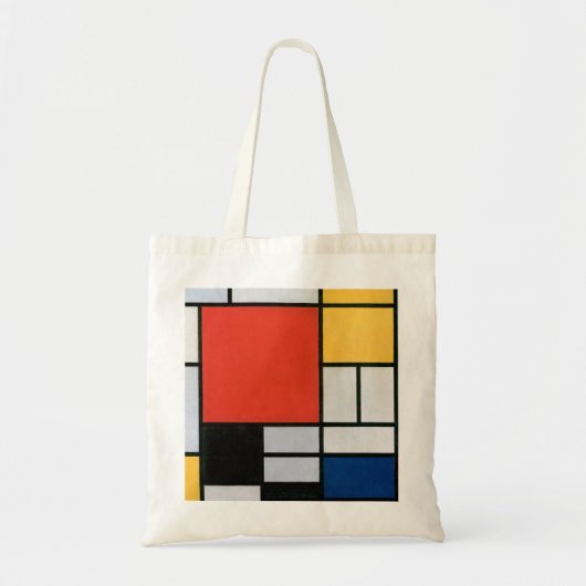 Mondriaan Compositie Rood Geel Blauw Zwart Tote Bag (Voorkant)