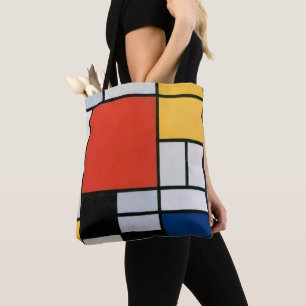 Mondriaan Compositie Rood Geel Blauw Zwart Tote Bag