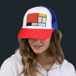 Mondriaan Compositie Rood Geel Blauw Zwart Trucker Pet<br><div class="desc">Piet Mondriaans compositie met rood, geel, blauw en zwart (1921) beroemd schilderij.</div>