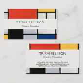 Mondriaan Compositie Rood Geel Blauw Zwart Visitekaartje (Voorkant / Achterkant)
