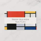 Mondriaan Compositie Rood Geel Blauw Zwart Visitekaartje (Voorkant)