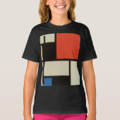 Mondriaan Composition Modern Abstract Black Kinder T-shirt (Voorkant)