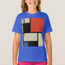 Mondriaan Composition Modern Abstract Deep Royal T-shirt