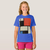 Mondriaan Composition Modern Abstract Deep Royal T-shirt (Voorkant volledig)