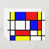 Mondriaan, Composition Parody Post Card Briefkaart (Voorkant / Achterkant)