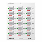Mondriaan De Stijl Art Minimalist Vakantielabels Etiket (Full Sheet)